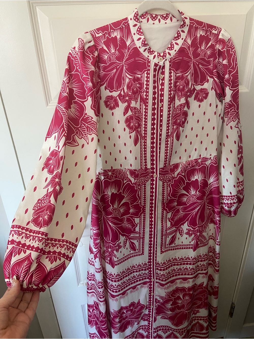 Farm Rio (read description) Boho Maxi Dress in Pink Floral Print PTP 18” - Picture 7 of 11